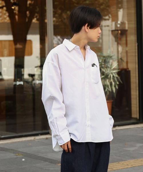 セール】【ZIP FIVE】 CVCオックス レギュラーカラー 長袖 シンプル