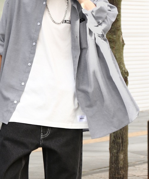 セール】【ZIP FIVE】 CVCオックス レギュラーカラー 長袖 シンプル