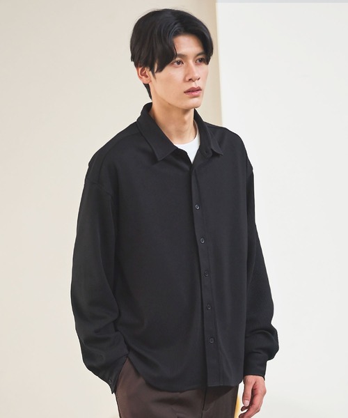 ミクロリブプリーツ長袖ボタンシャツ（シャツ/ブラウス