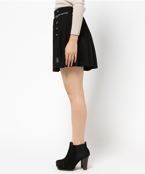 axes femme（アクシーズファム）の「刺繍入りプリーツキュロット（その他パンツ・レディース・ベージュ/ダークグリーン/ブラック・MEDIUM）」の5枚目の写真