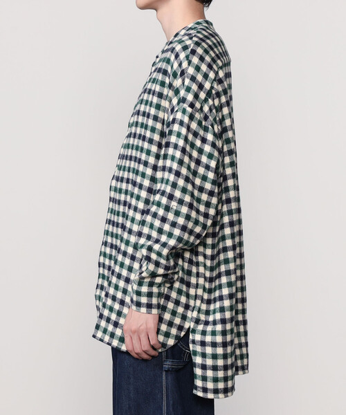 GALLEGO DESPORTES（ギャレゴデスポート）の「GALLEGO DESPORTES | 〈別注〉コットン バンドカラーシャツ CHECK MEN（シャツ/ブラウス・メンズ・グリーン系その他・L/M）」の10枚目の写真