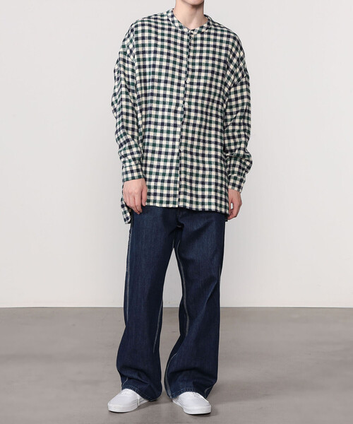 GALLEGO DESPORTES（ギャレゴデスポート）の「GALLEGO DESPORTES | 〈別注〉コットン バンドカラーシャツ CHECK MEN（シャツ/ブラウス・メンズ・グリーン系その他・L/M）」の12枚目の写真