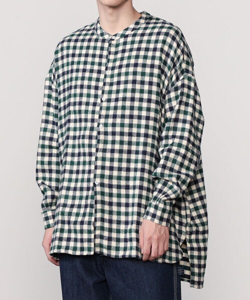 GALLEGO DESPORTES（ギャレゴデスポート）の「GALLEGO DESPORTES | 〈別注〉コットン バンドカラーシャツ CHECK MEN（シャツ/ブラウス・メンズ・グリーン系その他・L/M）」の13枚目の写真