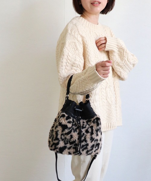 T・S・L（ティーエスエル）の「ボア2wayショルダーバッグ（ショルダーバッグ・レディース・チャコールグレー/レオパード/ベージュ・FREE）」の19枚目の写真