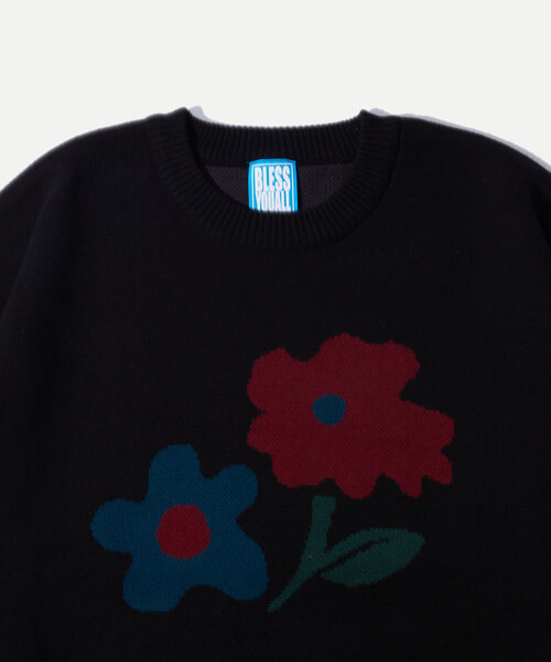 Flower。田中さんのセーター inside out flower motif cotton sweater / インサイドアウト