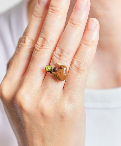 gargle(ガーグル)の「gargle ガーグル:キウイとキーウィ リング(リング・レディース・ブラウン・FREE)」の2枚目の写真