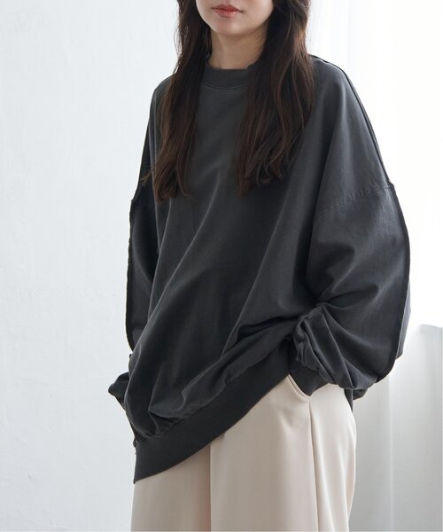 VENCEEXCHANGE(ヴァンスエクスチェンジ)の「インサイドアウトプルオーバー(スウェット・レディース・ライトグレー/クリーム/ブラック・FREE)」の5枚目の写真