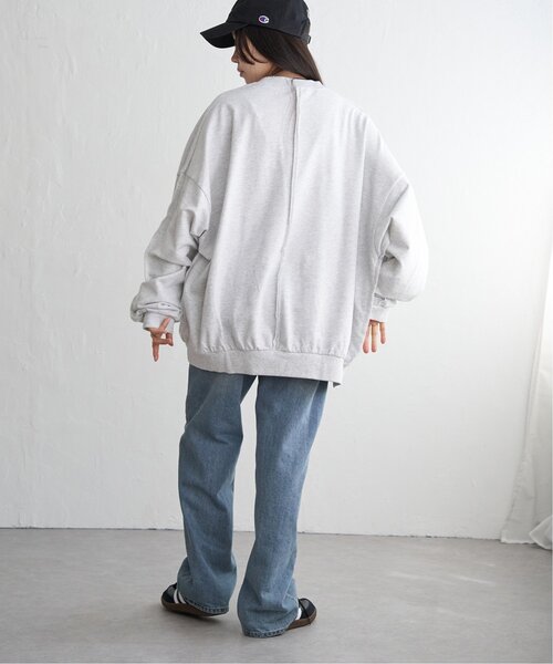 VENCEEXCHANGE(ヴァンスエクスチェンジ)の「インサイドアウトプルオーバー(スウェット・レディース・ライトグレー/クリーム/ブラック・FREE)」の17枚目の写真