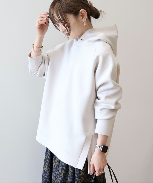 AMERICAN HOLIC（アメリカンホリック）の「サイドスリットポンチパーカー（パーカー・レディース・グレイッシュベージュ/グレー系その他/ダークネイビー・M/L）」の14枚目の写真