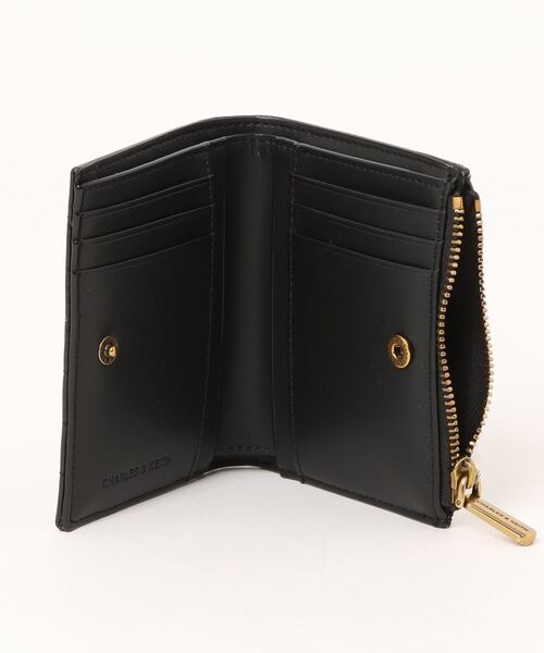CHARLES & KEITH◆Donna パネルトップジップウォレット◆送料込 Donna ドンナ クリンクルエフェクトパネルトップジップ