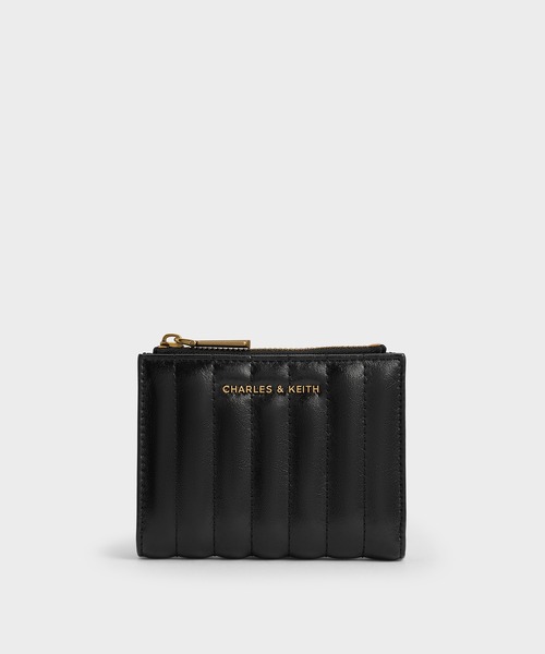 CHARLES & KEITH◆Donna パネルトップジップウォレット◆送料込 Donna ドンナ クリンクルエフェクトパネルトップジップ