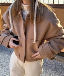 KOBE LETTUCE | ［ 岡部あゆみさんコラボ ］選べるステンカラーorノーカラー　ポケットデザインショートコート(ダウンジャケット/コート)