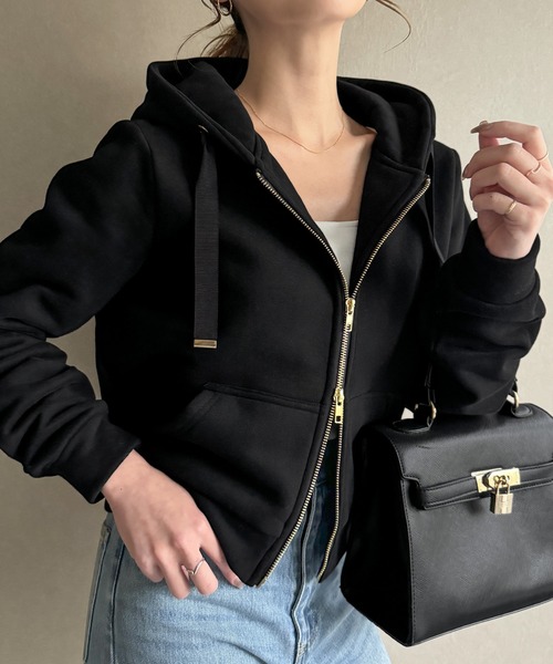 新品タグ付き^ ^カプリシュレマージュ ダブルフェイスジップパーカー セール】裏起毛ダブルジップパーカー（パーカー）｜JUNOAH（ジュノア