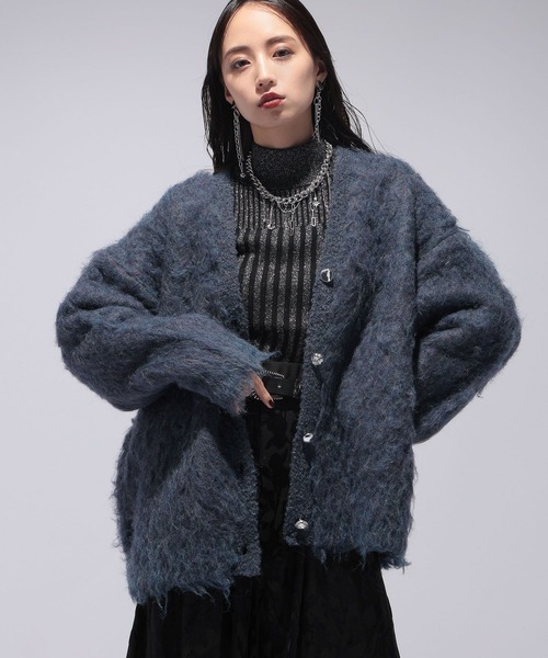 HARE（ハレ）の「ビンテージライクVネックニットカーディガン(HARE)（カーディガン/ボレロ・レディース・イエロー/グレー/ブルー・FREE）」の11枚目の写真