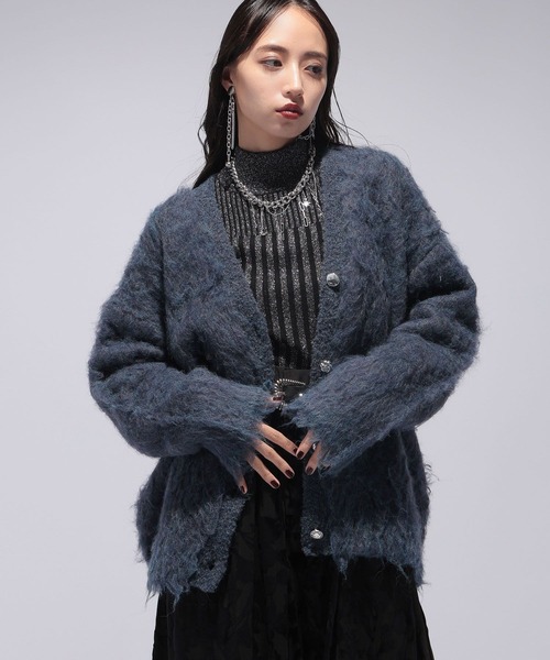 HARE（ハレ）の「ビンテージライクVネックニットカーディガン(HARE)（カーディガン/ボレロ・レディース・イエロー/グレー/ブルー・FREE）」の13枚目の写真