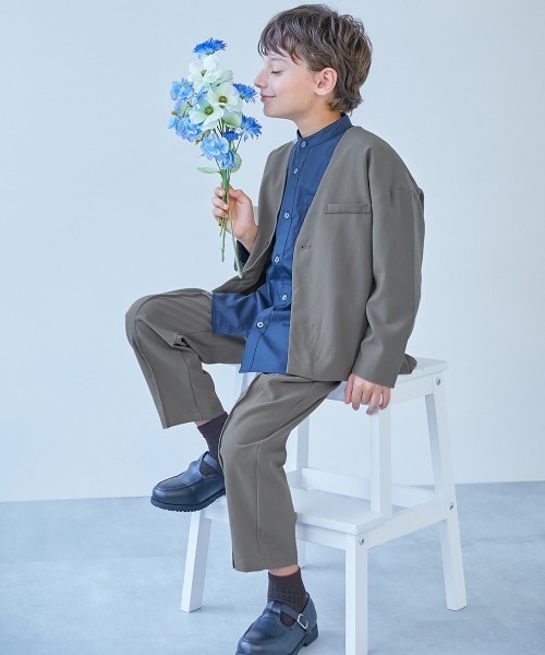 フォーマル ノーカラージャケット セットアップ(ロングパンツ