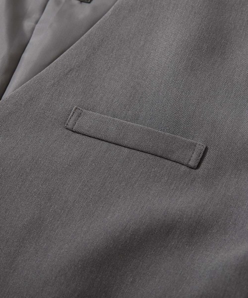 devirock(デビロック)の「フォーマル ノーカラージャケット セットアップ(ロングパンツ)(スーツセット・キッズ・チャコール/ブラック系/グレー系/ダークネイビー/ライトグレー/ブラック/ブラウン系/ブルー系・100cm/110cm/120cm/130cm/140cm/150cm/160cm)」の16枚目の写真