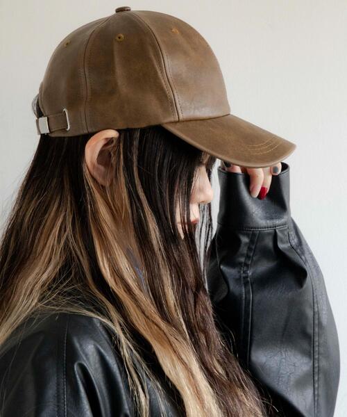 WEGO(ウィゴー)の「WEGO/ヴィンテージPUキャップ(キャップ・レディース・ブラウン/ブラック・FREE)」の2枚目の写真