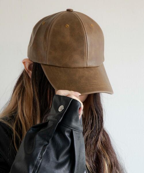 WEGO(ウィゴー)の「WEGO/ヴィンテージPUキャップ(キャップ・レディース・ブラウン/ブラック・FREE)」の5枚目の写真