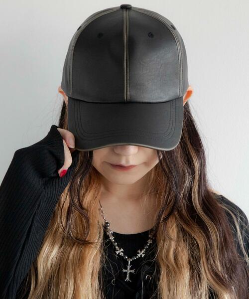 WEGO(ウィゴー)の「WEGO/ヴィンテージPUキャップ(キャップ・レディース・ブラウン/ブラック・FREE)」の3枚目の写真