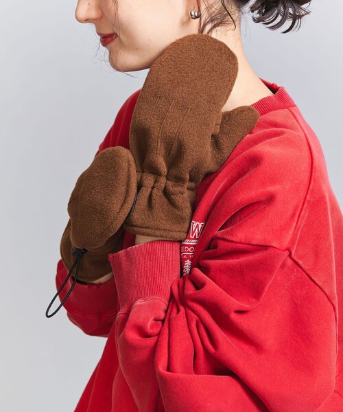BEAUTY&YOUTH UNITED ARROWS(ビューティーアンドユースユナイテッドアローズ)の「フリース コード ミトン(手袋・レディース・ブラック/レッド/ブラウン・FREE)」の2枚目の写真