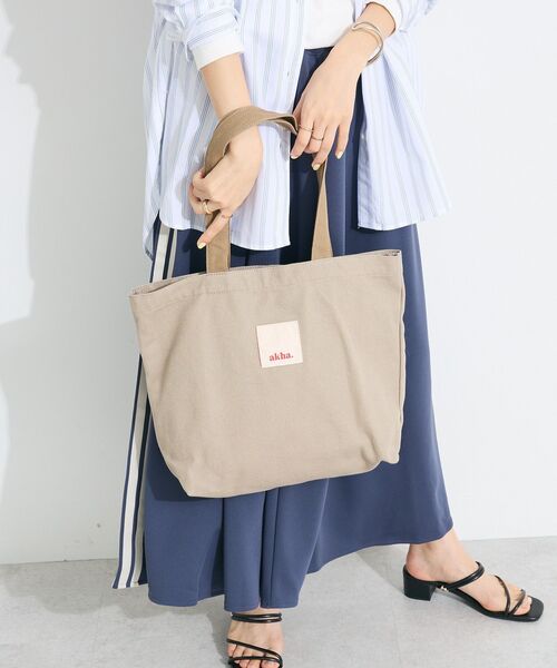 CRAFT STANDARD BOUTIQUE（クラフトスタンダードブティック）の「【追加】akha. キャンバストート/A4サイズ（トートバッグ・レディース・グレー/ナチュラル/ラベンダー・FREE）」の8枚目の写真