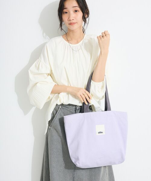 CRAFT STANDARD BOUTIQUE（クラフトスタンダードブティック）の「【追加】akha. キャンバストート/A4サイズ（トートバッグ・レディース・グレー/ナチュラル/ラベンダー・FREE）」の14枚目の写真