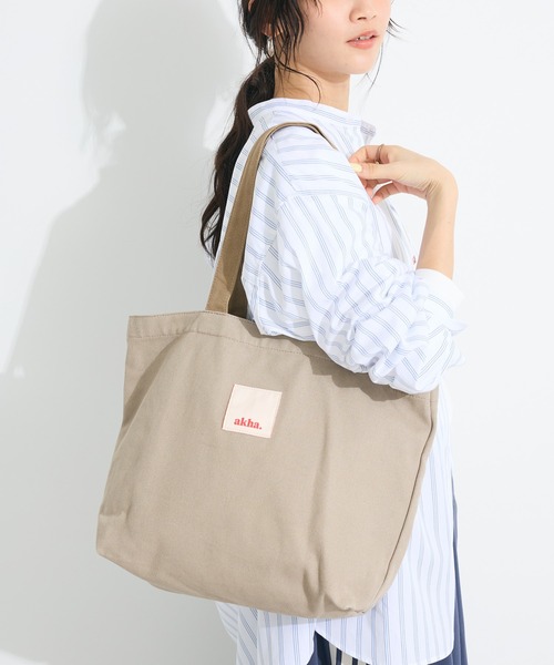 CRAFT STANDARD BOUTIQUE（クラフトスタンダードブティック）の「【追加】akha. キャンバストート/A4サイズ（トートバッグ・レディース・グレー/ナチュラル/ラベンダー・FREE）」の2枚目の写真