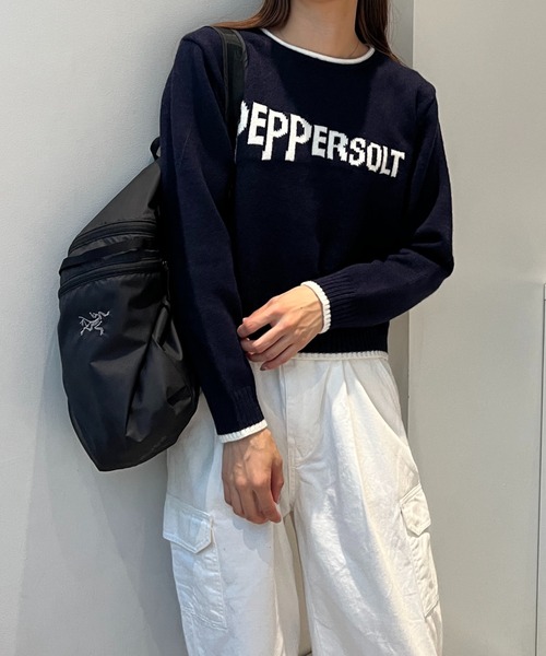 Sorriso（ソリッソ）の「peppersalt 配色ニット（ニット/セーター・レディース・ブラック・FREE）」の2枚目の写真