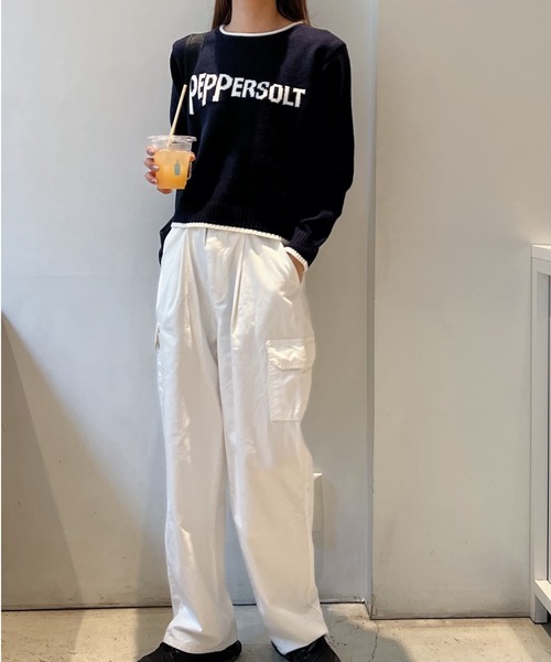 Sorriso（ソリッソ）の「peppersalt 配色ニット（ニット/セーター・レディース・ブラック・FREE）」の4枚目の写真