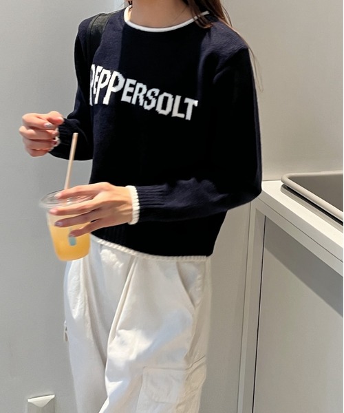 Sorriso（ソリッソ）の「peppersalt 配色ニット（ニット/セーター・レディース・ブラック・FREE）」の5枚目の写真