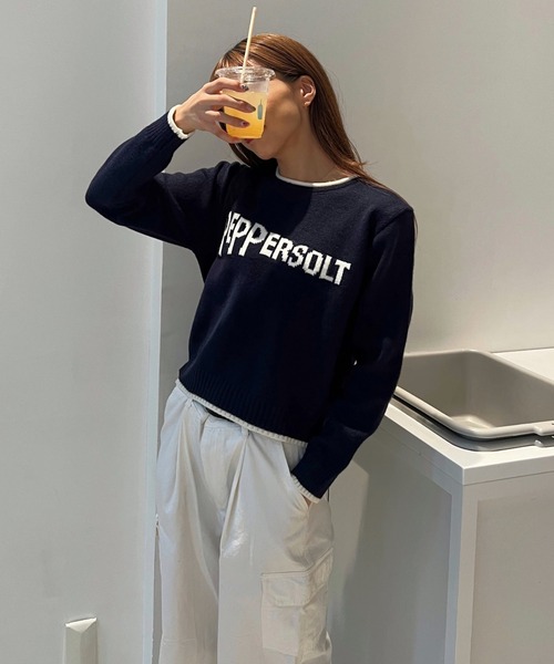 Sorriso（ソリッソ）の「peppersalt 配色ニット（ニット/セーター・レディース・ブラック・FREE）」の7枚目の写真