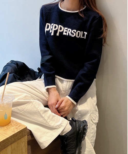 Sorriso（ソリッソ）の「peppersalt 配色ニット（ニット/セーター・レディース・ブラック・FREE）」の9枚目の写真