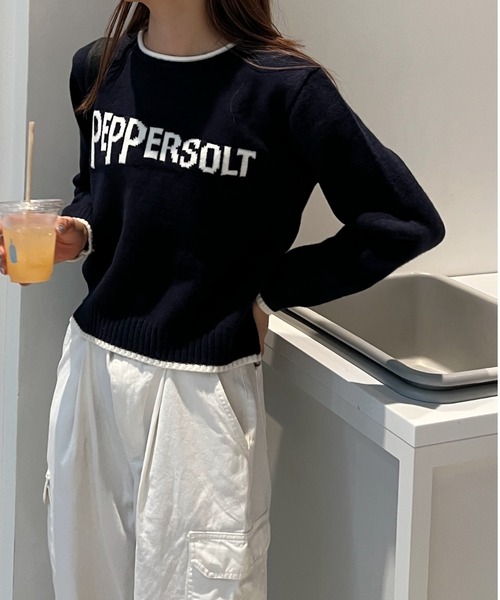 Sorriso（ソリッソ）の「peppersalt 配色ニット（ニット/セーター・レディース・ブラック・FREE）」の11枚目の写真