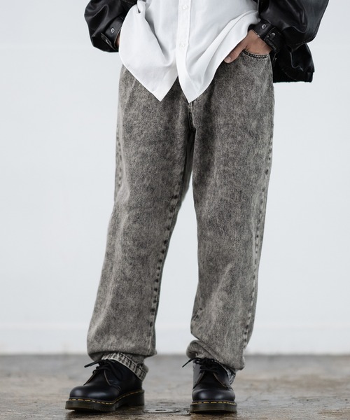 SIDEWAY STANCE(サイドウェイスタンス)の「【SIDEWAY STANCE】10.5oz ワイド テーパード デニムパンツ(デニムパンツ・メンズ・ブラック系/ブルー/ブラック・MEDIUM/LARGE/X-LARGE)」の4枚目の写真