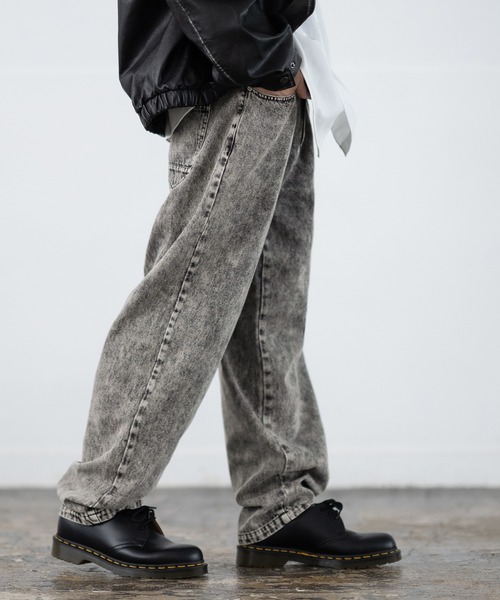 SIDEWAY STANCE(サイドウェイスタンス)の「【SIDEWAY STANCE】10.5oz ワイド テーパード デニムパンツ(デニムパンツ・メンズ・ブラック系/ブルー/ブラック・MEDIUM/LARGE/X-LARGE)」の5枚目の写真