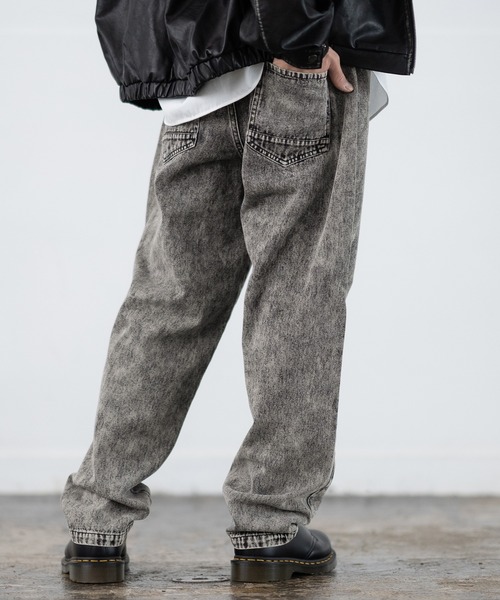 SIDEWAY STANCE(サイドウェイスタンス)の「【SIDEWAY STANCE】10.5oz ワイド テーパード デニムパンツ(デニムパンツ・メンズ・ブラック系/ブルー/ブラック・MEDIUM/LARGE/X-LARGE)」の6枚目の写真