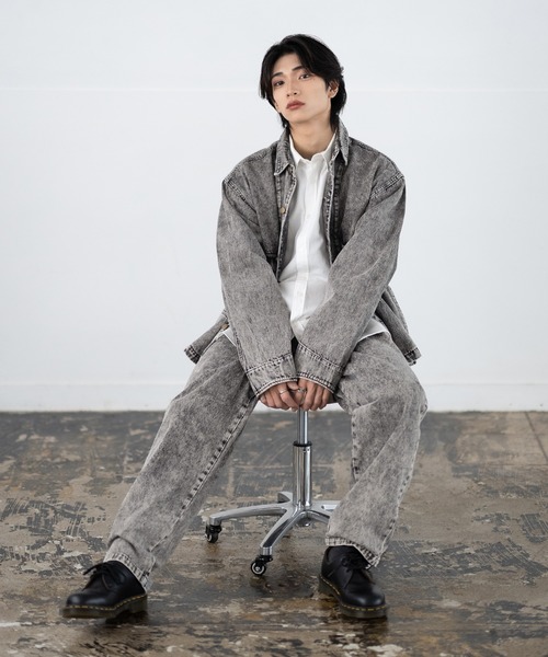 SIDEWAY STANCE(サイドウェイスタンス)の「【SIDEWAY STANCE】10.5oz ワイド テーパード デニムパンツ(デニムパンツ・メンズ・ブラック系/ブルー/ブラック・MEDIUM/LARGE/X-LARGE)」の8枚目の写真