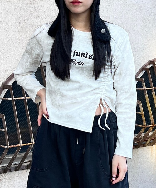 Figments（フィグメンツ）の「サイドドロストロンＴ（Tシャツ/カットソー・レディース・ブラック/ホワイト・FREE）」の11枚目の写真