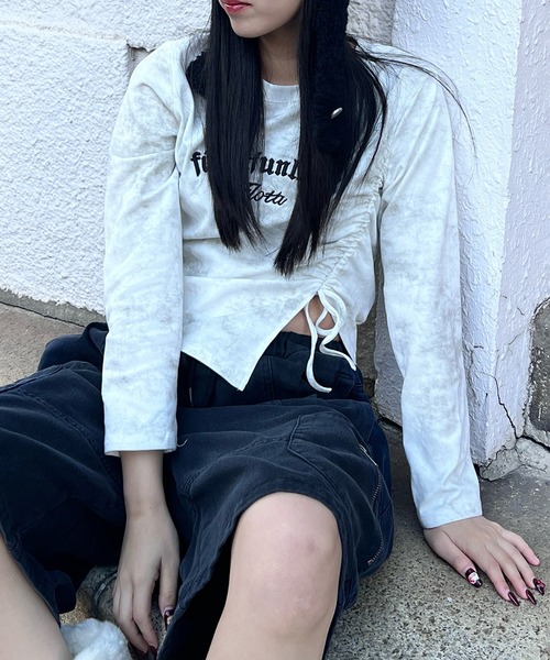 Figments（フィグメンツ）の「サイドドロストロンＴ（Tシャツ/カットソー・レディース・ブラック/ホワイト・FREE）」の9枚目の写真