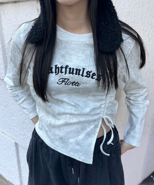 Figments（フィグメンツ）の「サイドドロストロンＴ（Tシャツ/カットソー・レディース・ブラック/ホワイト・FREE）」の7枚目の写真