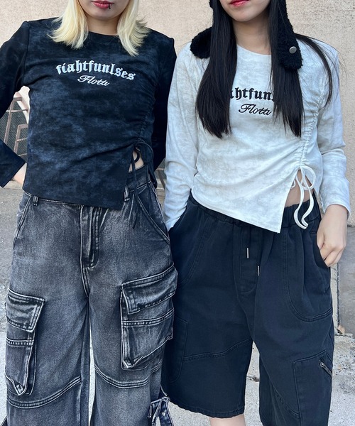 Figments（フィグメンツ）の「サイドドロストロンＴ（Tシャツ/カットソー・レディース・ブラック/ホワイト・FREE）」の5枚目の写真