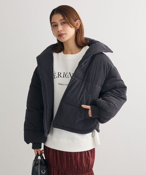 Green　Parks（グリーンパークス）の「・swing by コーデュロイスタンドブルゾン（ブルゾン・レディース・アイボリー/グレー/チャコールグレー・FREE）」の20枚目の写真