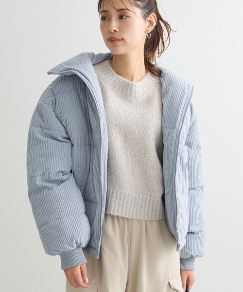 Green　Parks（グリーンパークス）の「・swing by コーデュロイスタンドブルゾン（ブルゾン・レディース・アイボリー/グレー/チャコールグレー・FREE）」の3枚目の写真