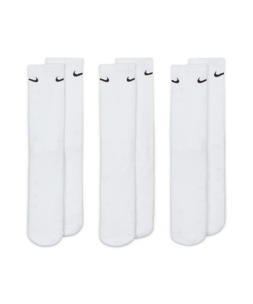 NIKE（ナイキ）の「ナイキ エブリデイ クッションド トレーニング クルー ソックス (3足) / Nike Everyday Cushioned Training Crew Socks (3 Pairs)  SX7664-100 White（ソックス/靴下・メンズ・ホワイト・23-25/21-23/25-27/27-29）」の3枚目の写真