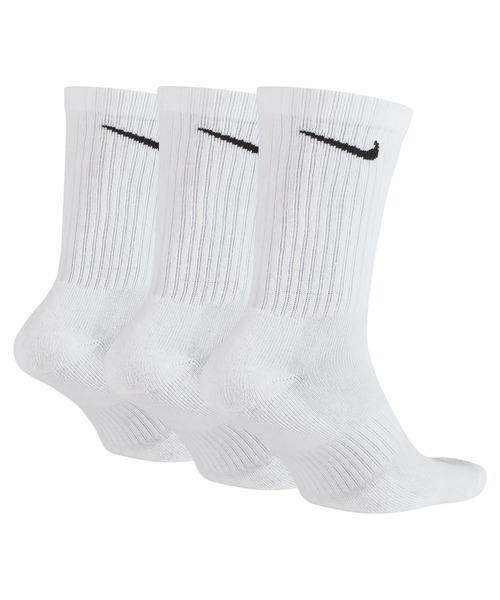 NIKE（ナイキ）の「ナイキ エブリデイ クッションド トレーニング クルー ソックス (3足) / Nike Everyday Cushioned Training Crew Socks (3 Pairs)  SX7664-100 White（ソックス/靴下・メンズ・ホワイト・23-25/21-23/25-27/27-29）」の2枚目の写真