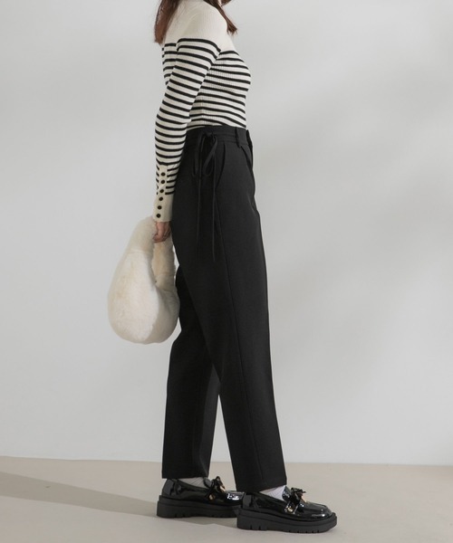 rectangle（レクタングル）の「サイドリボンテーパードパンツ【大きいサイズ有】（その他パンツ・レディース・ブラック/ドット/ホワイト・MEDIUM/LARGE/X-LARGE/XX-LARGE）」の14枚目の写真