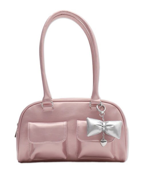 WEGO（ウィゴー）の「WEGO/チャーム付きボストンバッグ（ボストンバッグ・レディース・ホワイト/ブラウン系その他/ブラック/ブルー系その他/ワイン/ライトピンク・FREE）」の9枚目の写真