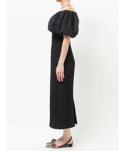 LAGUNAMOON（ラグナムーン）の「LADYチュールオフショルIラインドレス 結婚式 お呼ばれ（ドレス・レディース・ブラック/イエロー/チャコールグレー・SMALL/MEDIUM）」の14枚目の写真