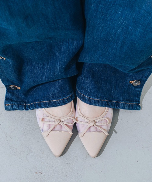 EVOL(イーボル)の「【軽量・柔らかい】チュールバレエパンプス IY5617(バレエシューズ・レディース・ブラック/ベージュ/ゴールド/シルバー/ベージュ系その他・22.0cm/22.5cm/23.0cm/23.5cm/24.0cm/24.5cm/25.0cm)」の4枚目の写真